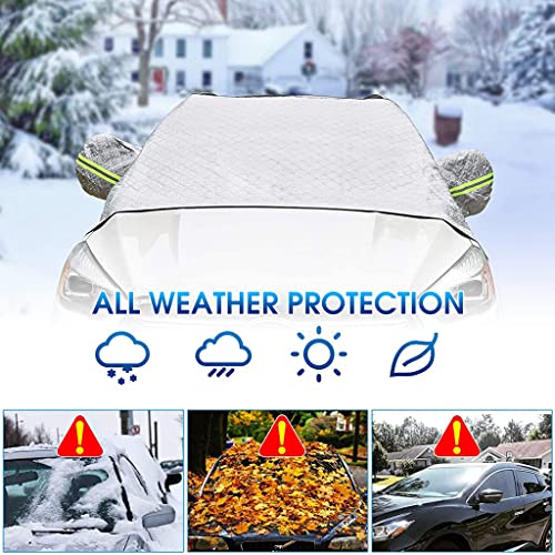 STHIRA® Car Windshield Sun Shade Magnet Installation Car Windshield Sun Shade with Reflective Rearview Mirror Cover, Universal Windproof Car Windshield Sun Shade 240*148cm