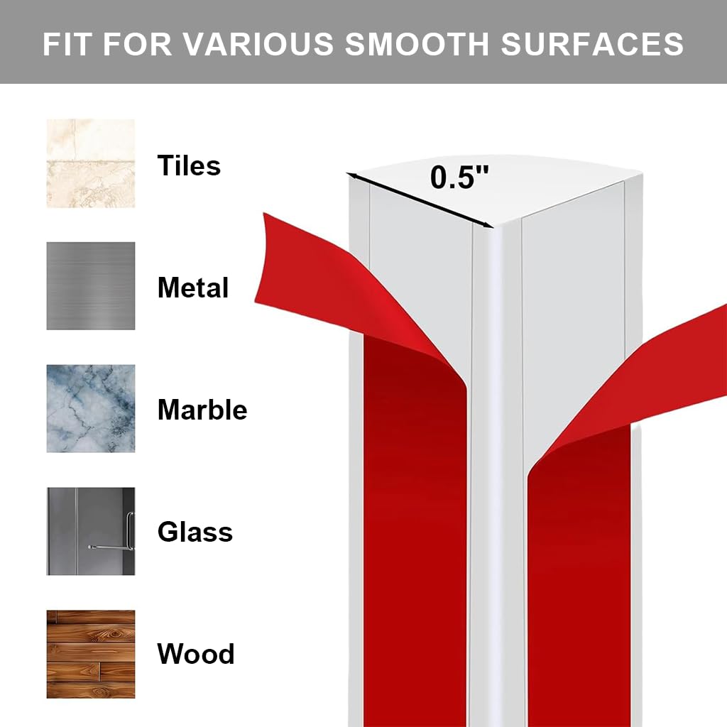 HASTHIP Flexible Trim Caulk Strip for Wall Moulding and Corners featuring Self Adhesive 16.4Ft TPE | Easy DIY Installation and Waterproof Finish