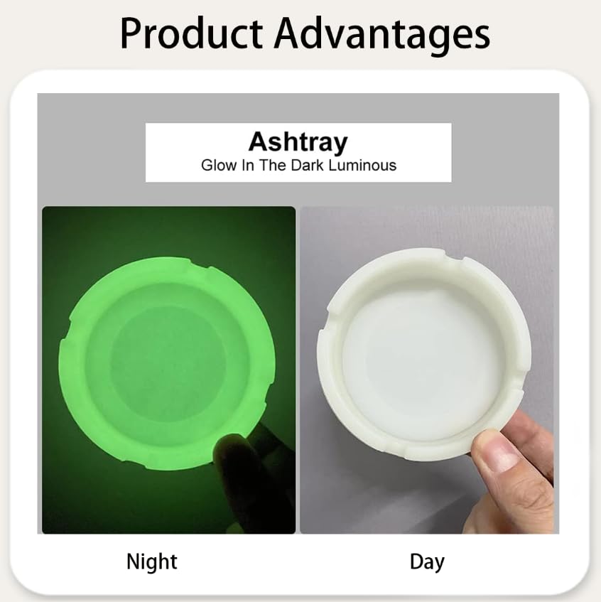 ZIBUYU Glow in the Dark Silicone Ashtray for Indoor and Outdoor Use | Heat Resistant and Easy to Clean