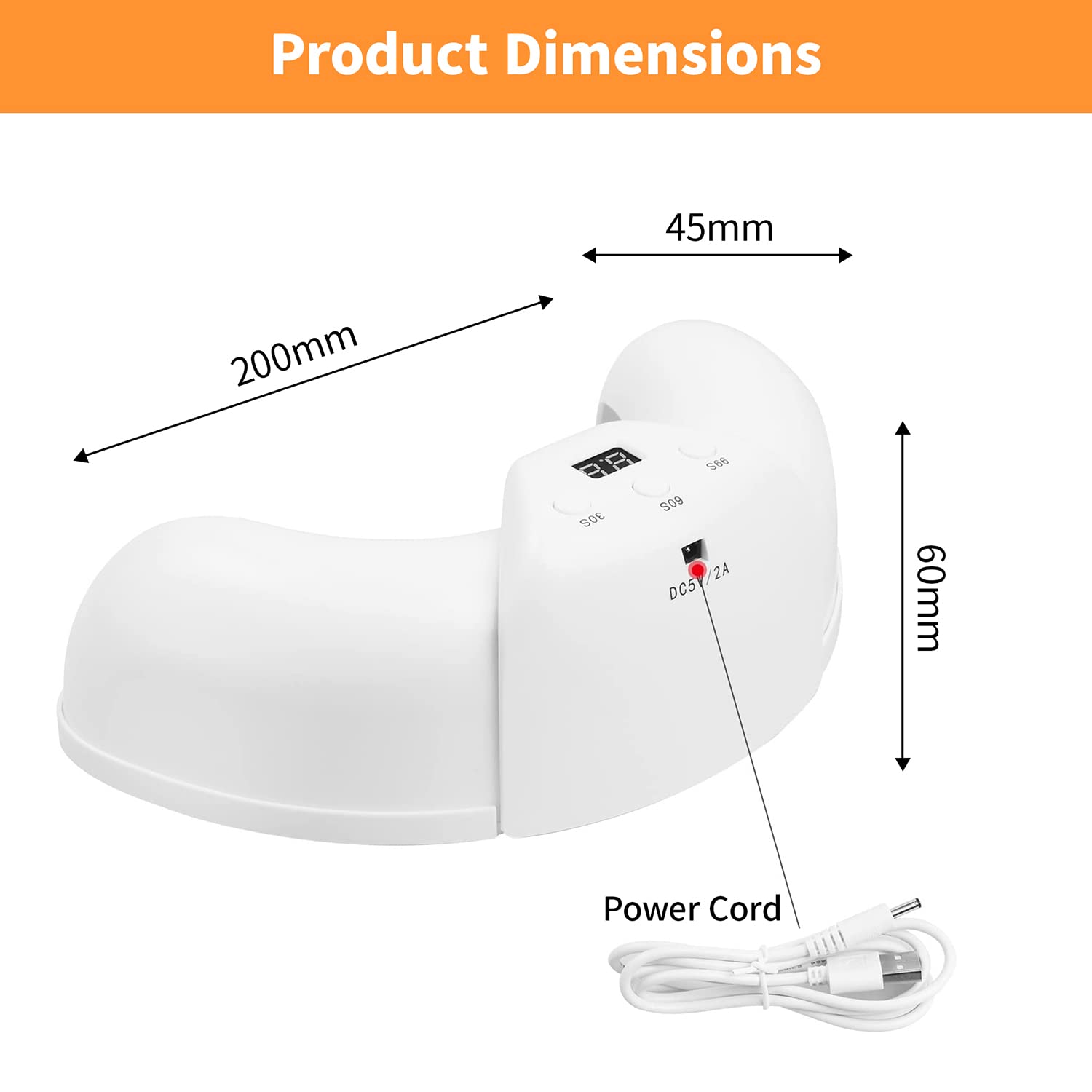 MAYCREATE UV Lamp for Nails with 36W 18 LED Beads and Smart Sensor | USB Quick Dry Timer