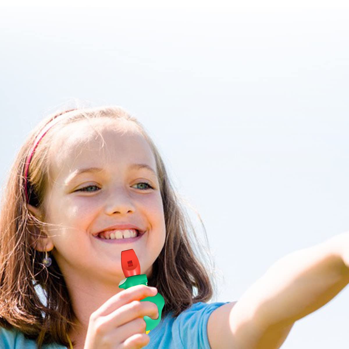 PATPAT Whistle Toy for Kids with Lanyard featuring Green Cartoon Dinosaur | Safe ABS Material