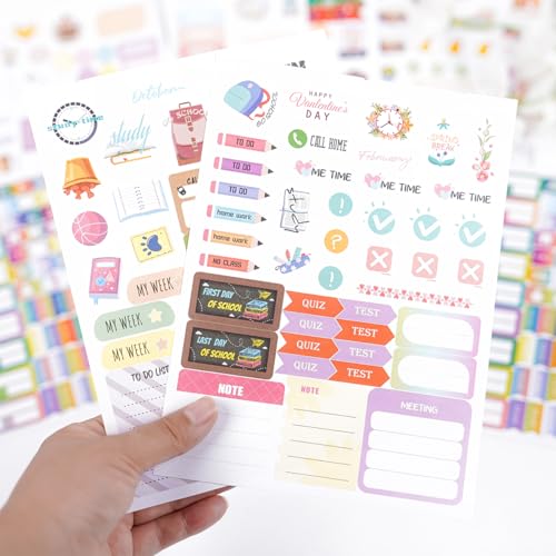 OFIFO® Sticker Book, 1700Pcs 24-Sheet Stickers Set, Daily Planners Accessories for Calendar Decorating, Stickers for Kids Activity Perfect for Journal, Scrapbook Projects and Decor