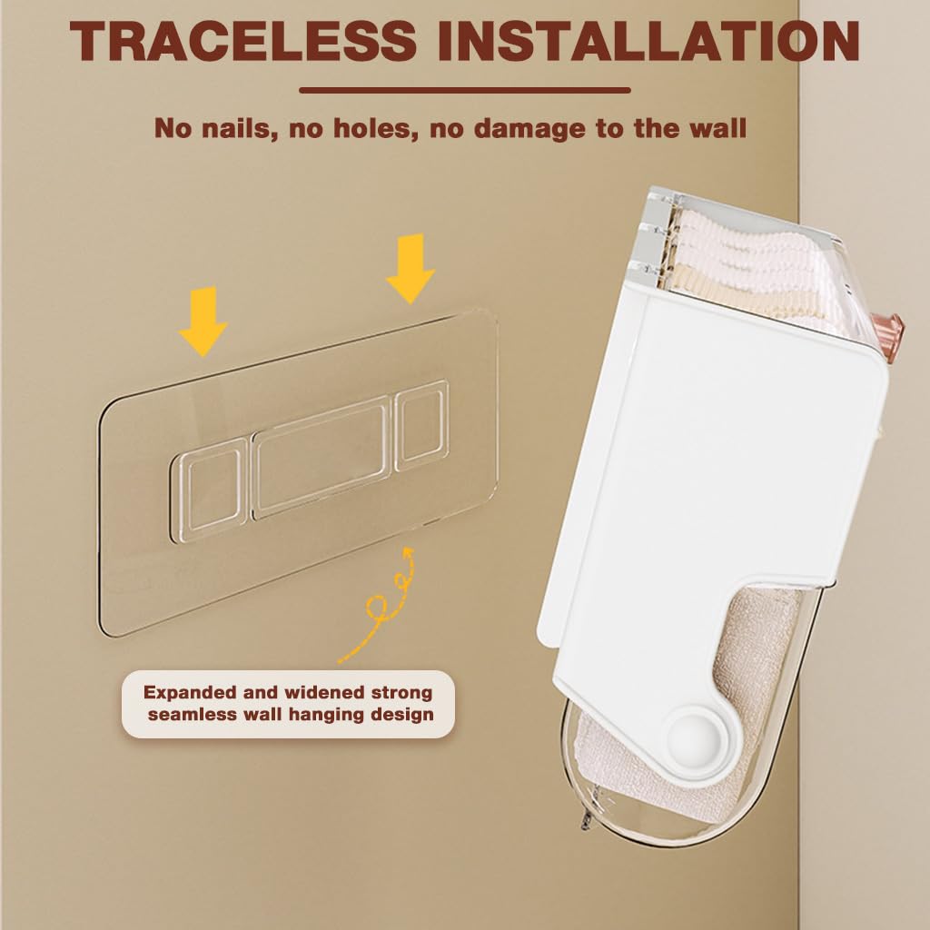 HASTHIP Underwear Storage Box with 11 Clear Compartments and Double Layer Design | Waterproof Wall Mounted Organizer 38x9x16.5cm