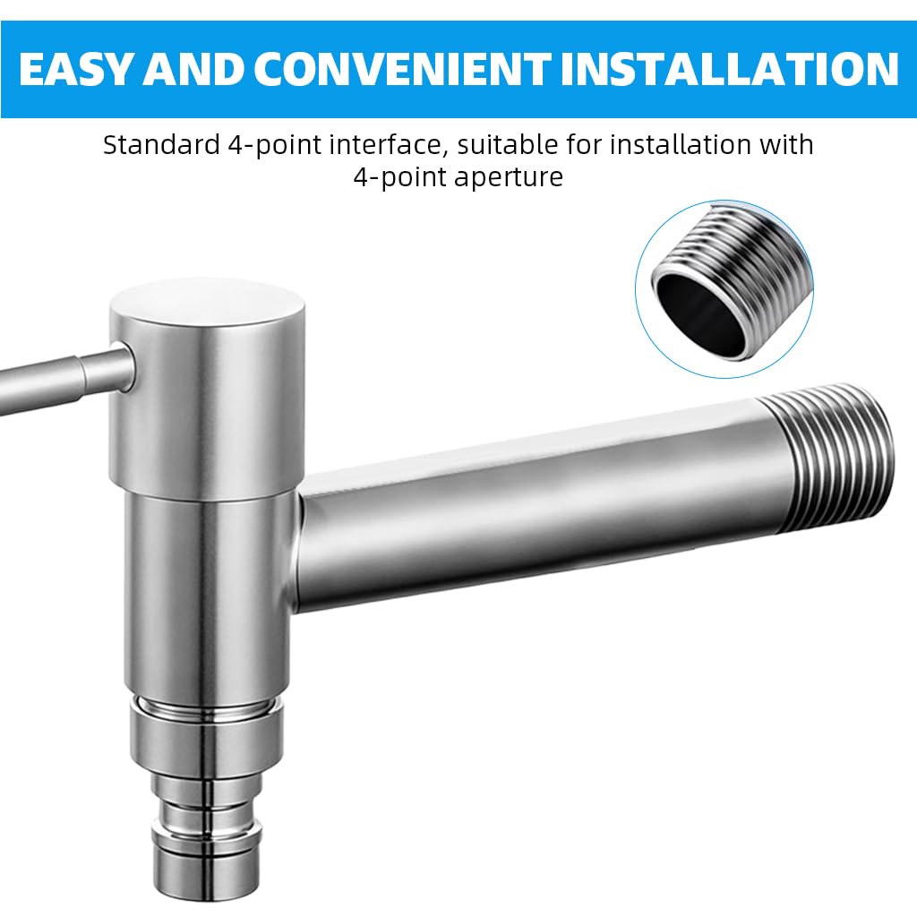 HASTHIP Washing Machine Tap for Bathroom and Laundry Sink with Stable Flange | 4.5 in Stainless Steel Fixture