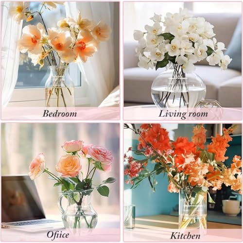 HASTHIP® 2024 Flower Arrangement Spiral Stem Holder for Vases Ikebana Arranger Floral Grid with 19 Holes DIY Bouquet Twister Clear L 2PCS