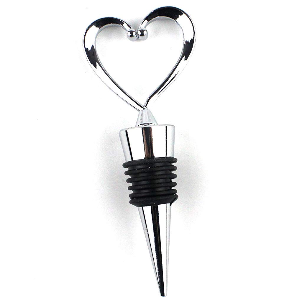 Supvox® 3 Pcs Stainless Steel Love Design Wine and Beverage Bottle Stoppers, Heart Shape