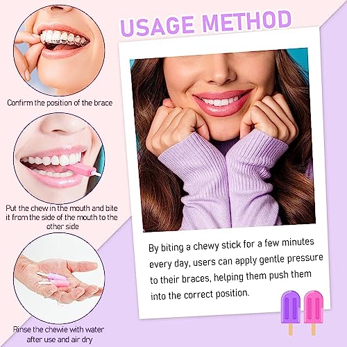 HASTHIP® 4pcs Chewies for Invisalign Aligner, Aligner Tray Seaters Chewies for Aligner Trays Chompers Aligner Trays (Taro & Peach flavor)