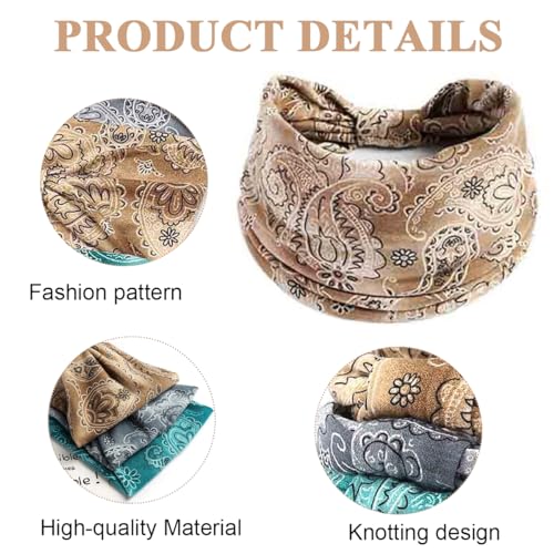 Proberos® 6PCS Women's Hair Band Premium Stretchy Bohemian Head Bands Elastic for Women Fashionable Multi Pattern Headband Multicolor Hair Accessories