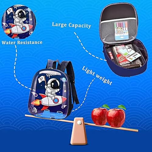 ZIBUYU® Little Kids Toddler Space Backpack, Deep Blue, Lightweight Waterproof School Bag for Boys & Girls Age 1-5, Cute Cartoon Preschool & Travel Backpack, Fits Lunchbox, Toys, Clothes, Snacks, Diapers