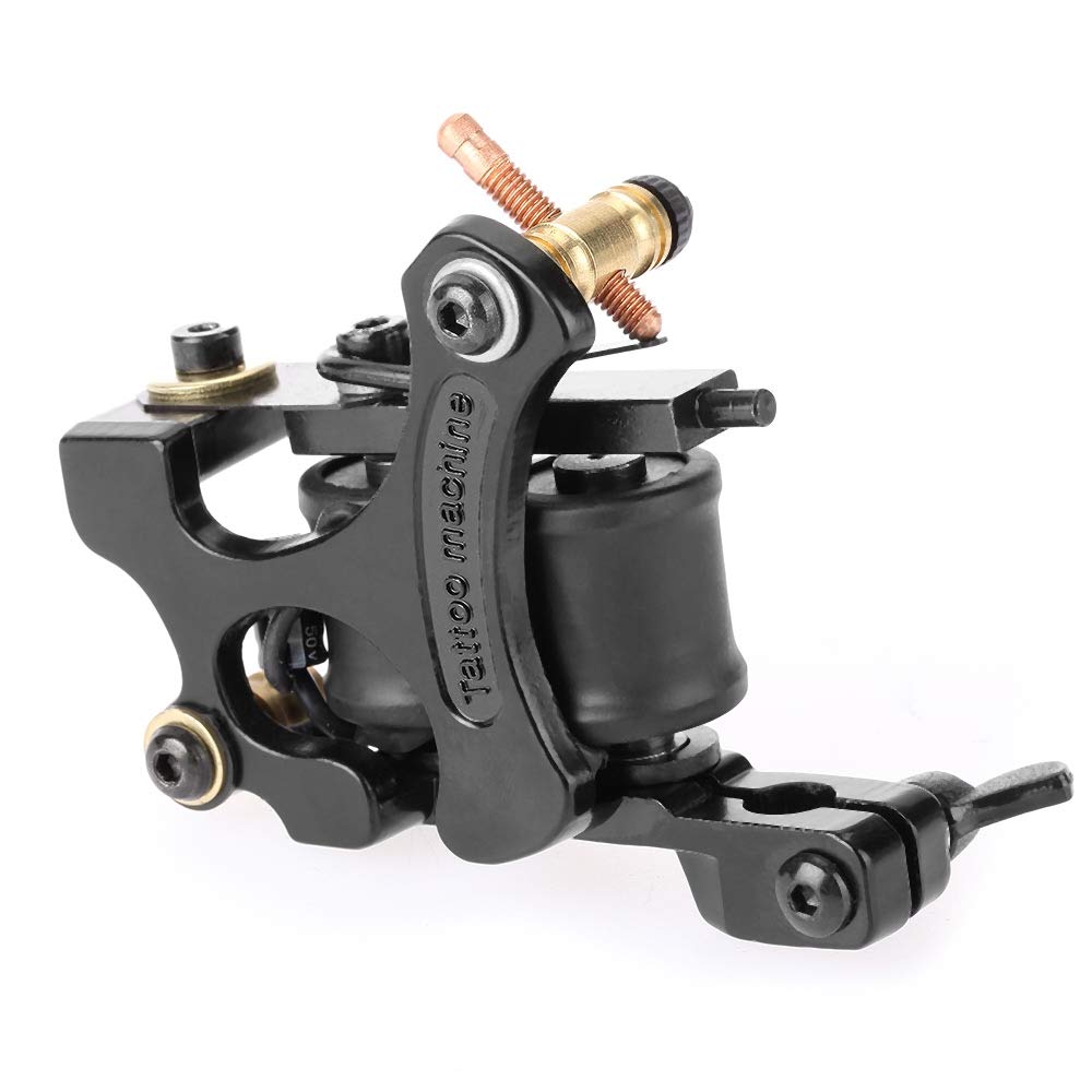 Hannea Tattoo Kit for Practice with 15 x 20cm Skin and 8 Wrap Coils | Black UK Plug