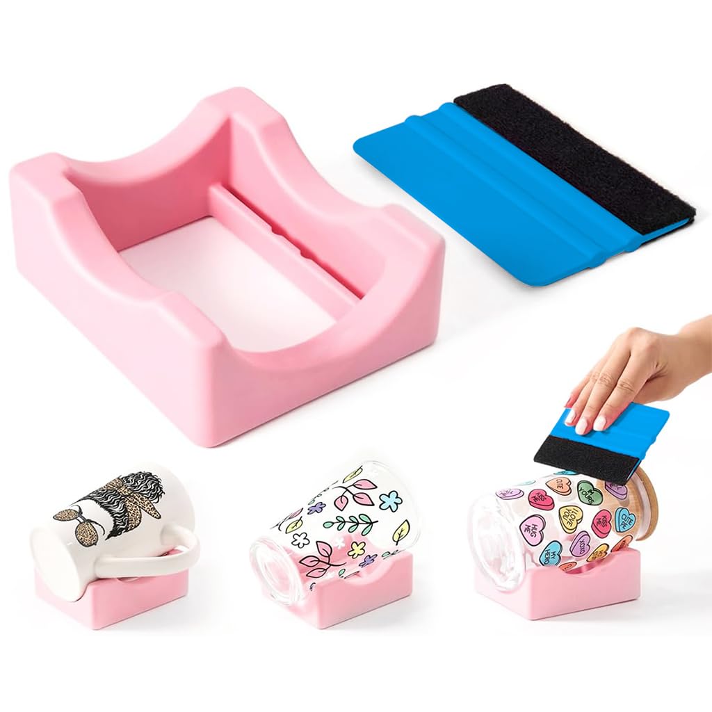 HASTHIP Silicone Water Bottle Cradle for DIY Vinyl Decal Application featuring Non Slip Base