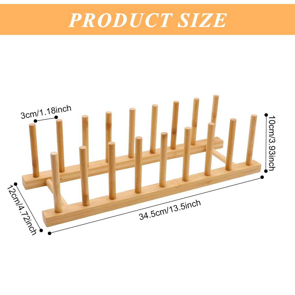 Zibuyu Bamboo Dish Rack for Kitchen Organization with Foldable Space Saving Design