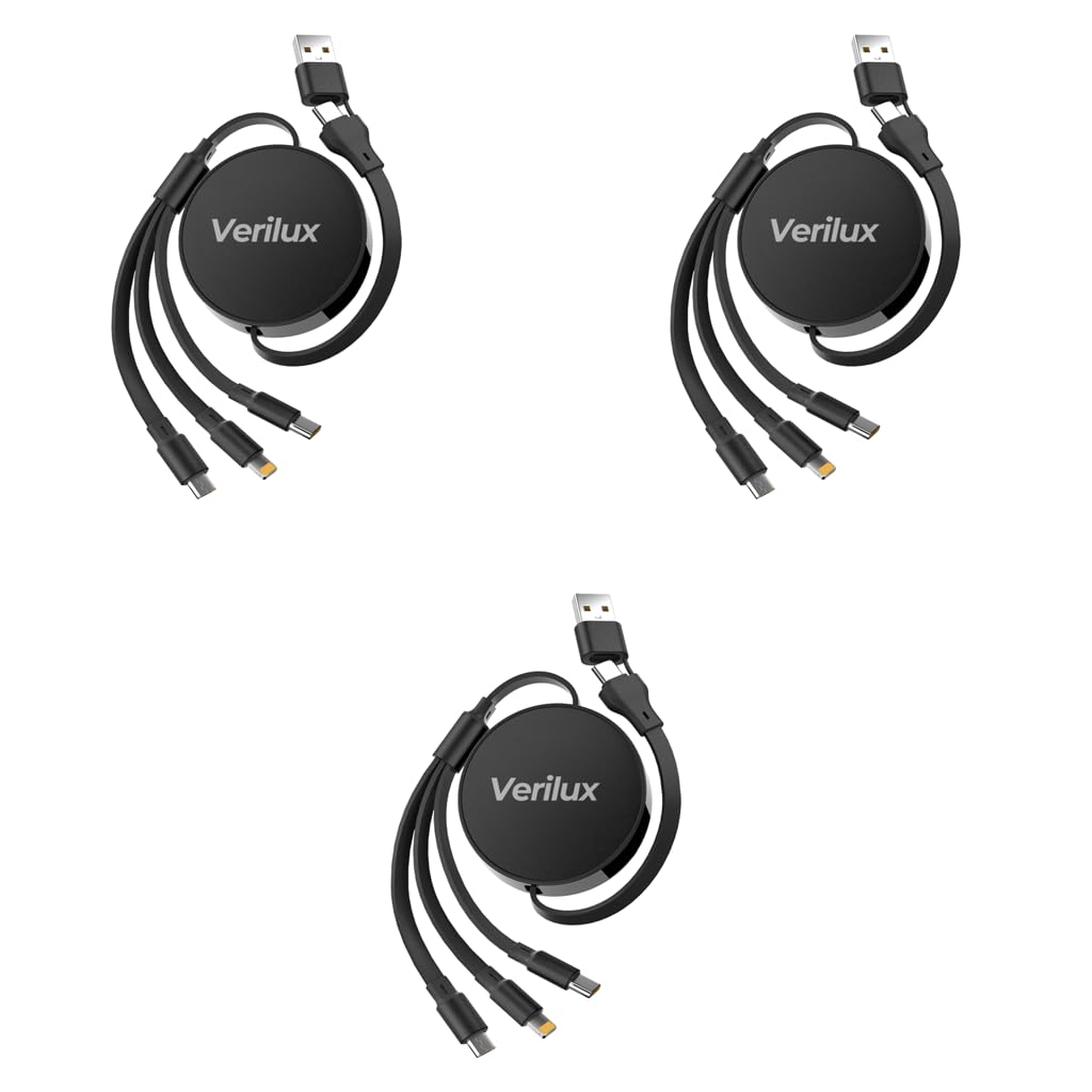 Verilux 3 in 1 USB to Type C Cable with PD 100W Multi Connector for Phones | 3PCS Set