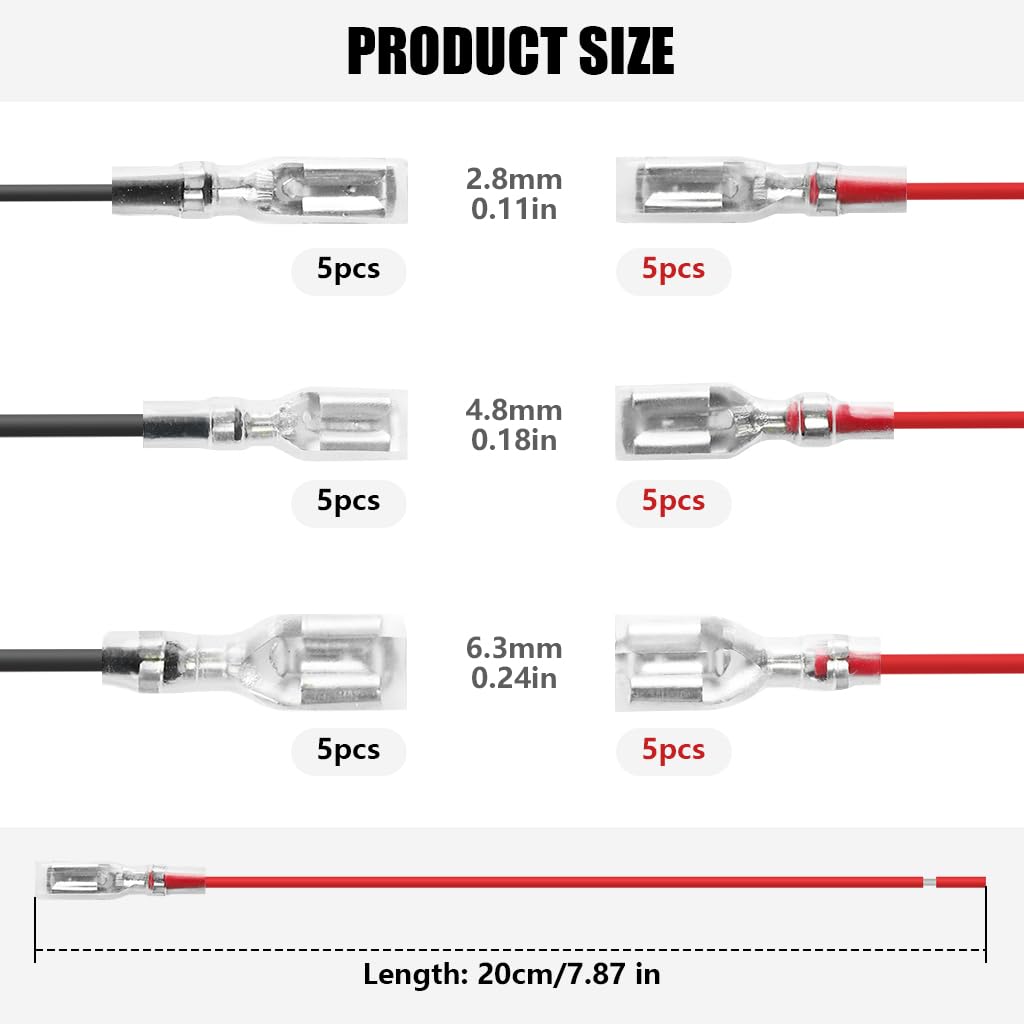 ZORBES Speaker Wire Connector Kit for Automotive and DIY Use featuring Quick Disconnect and 30PCS Multi Size Terminals