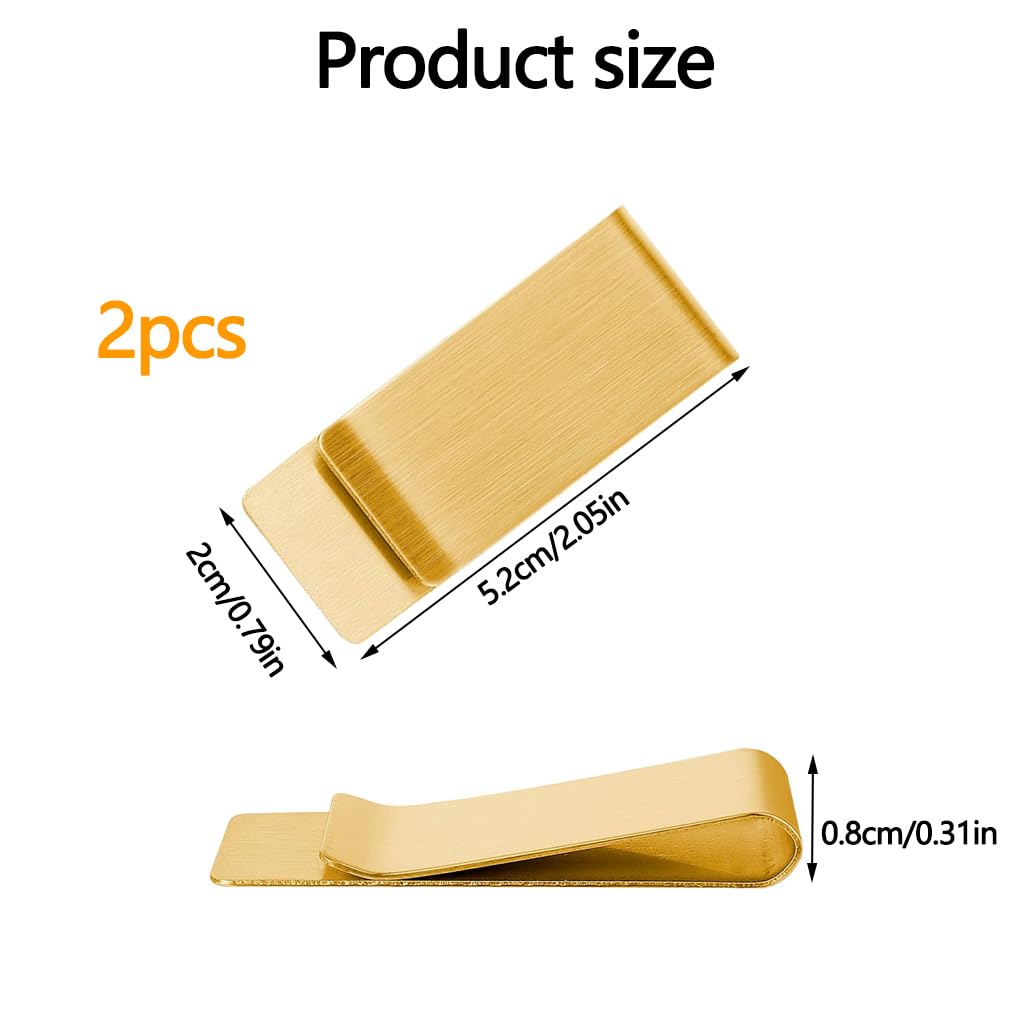 ZIBUYU Money Clip for Front Pocket Use with Slim Stainless Steel Design | Gold Finish