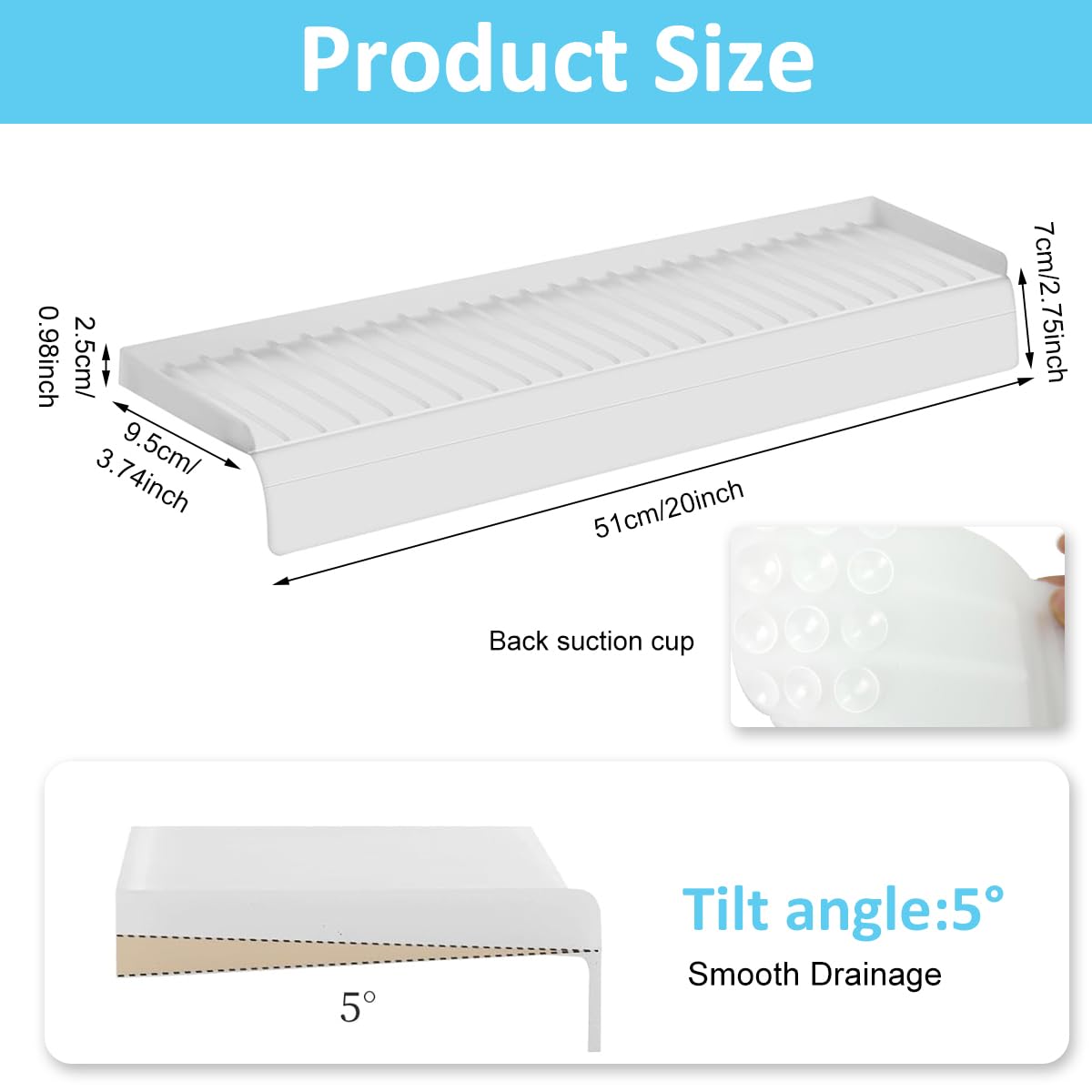 HASTHIP Silicone Sink Edge Protector Splash Guards, Fleixble Cuttable Kitchen Sink Splash Guard Kitchen Sink Countertop Protectors from Scratches, Stains, Splashes (4x20 inches)