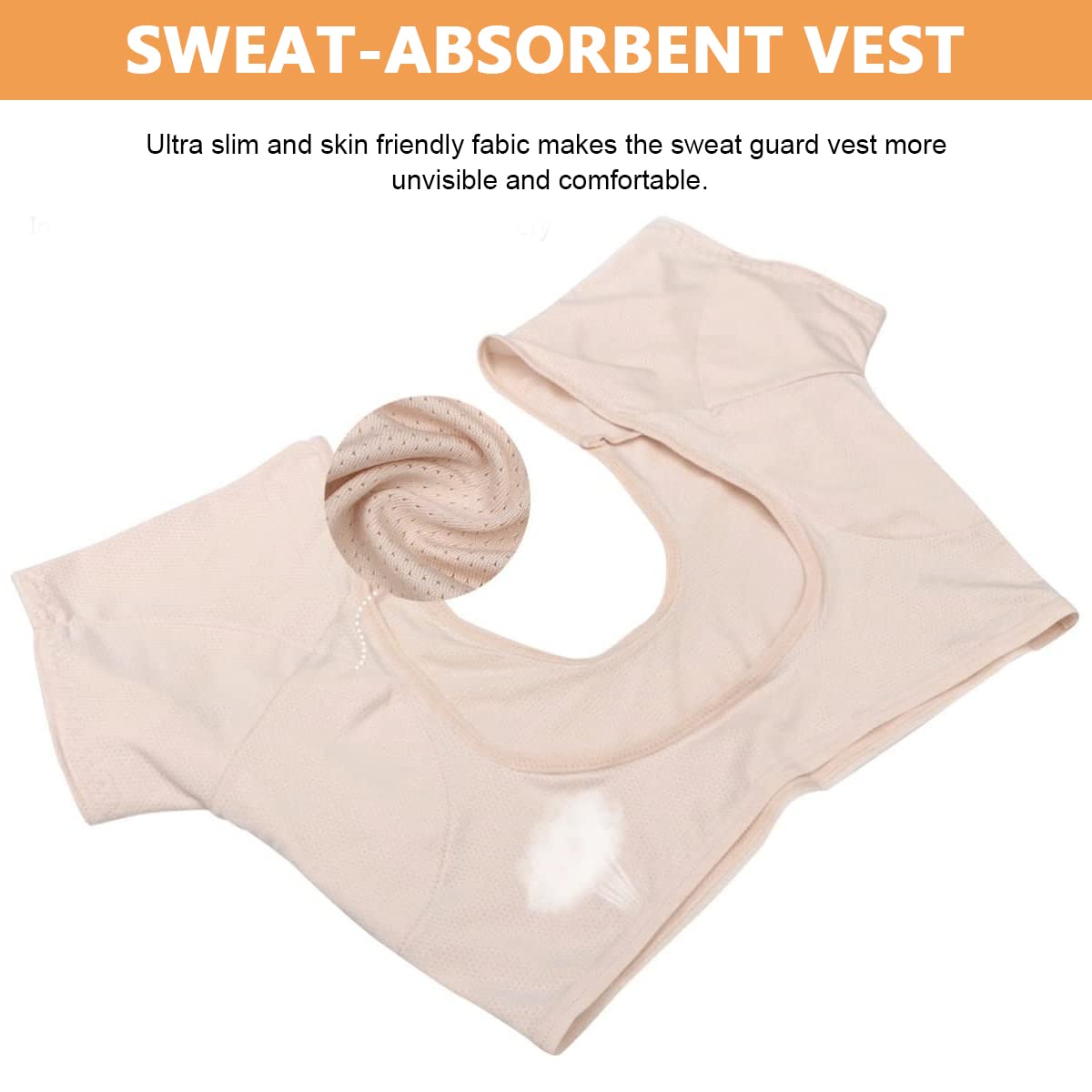 HANNEA Underarm Sweat Vest for Women with Washable Padded Armpit Guard | 2PCS M Size