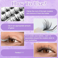 MAYCREATE® 160PCS Eyelash Clusters Lash Kit, Lash Clusters Eyelash Extensions Individual Lashes Wispy 11-13mm Mixed Eyelash Clusters D Curl DIY Lash Extension at Home for Beginners