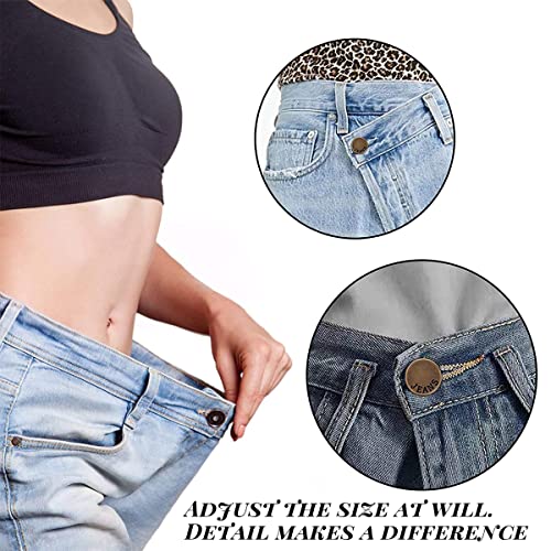 HASTHIP® 10pcs Detachable Buttons for Jeans, Instant Pants Waist Button Pins, Adjustable Button for Jeans Replacement, Metal No Sew Tightener for Reduce Loose Pants Waist or DIY Crafts