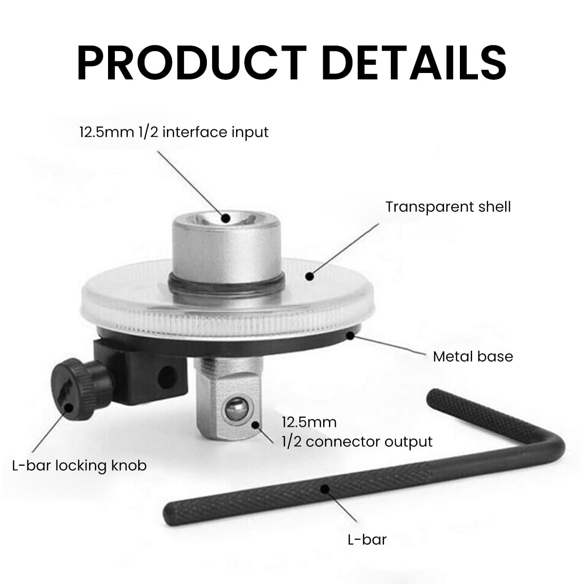 Serplex® Torque Angle Gauge Tool Manual Automotive Angle Torque Gauge with Wrench Tool 360-degree Dial Angle Gauge Precise Fastening Angle Torque Gauge