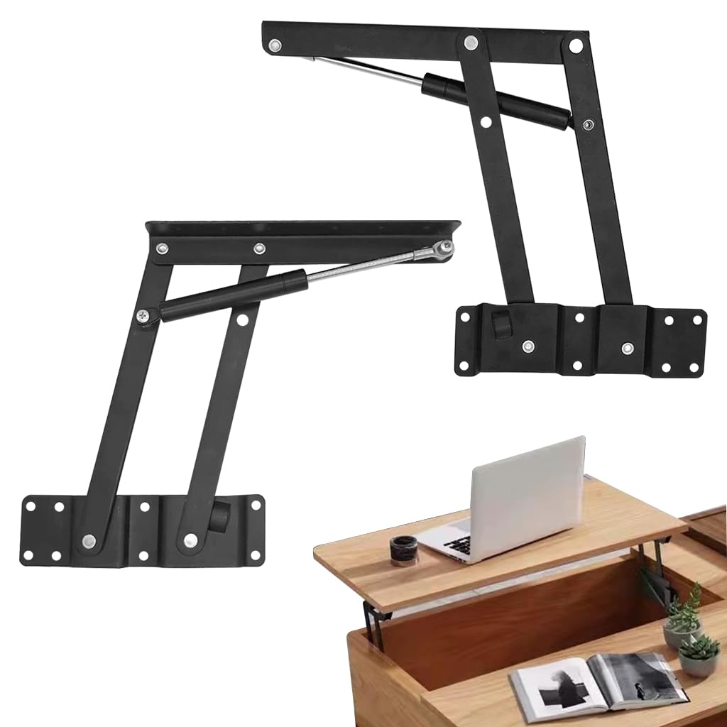 Serplex® 2Pcs Lift Top Brackets Universal Lift-Top Hinges Folding Lifting Brackets for Lift-Top Coffee Table Replacement Lift Top Brackets for Coffee Table, Storage Benches, Cabinets