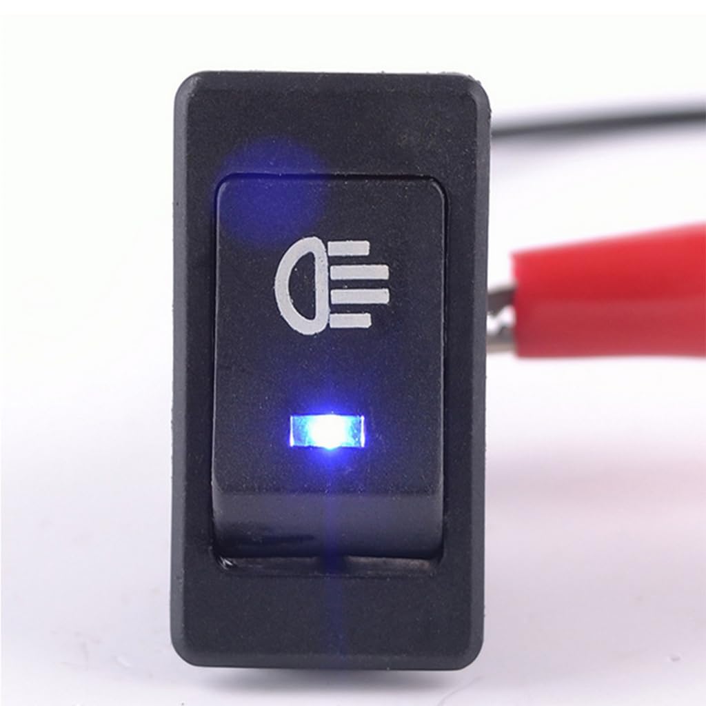 ZIBUYU Fog Light Switch for Car Lamp Modification 12V 35A with Blue LED Rocker | Universal Auto 4 Pin ON Off