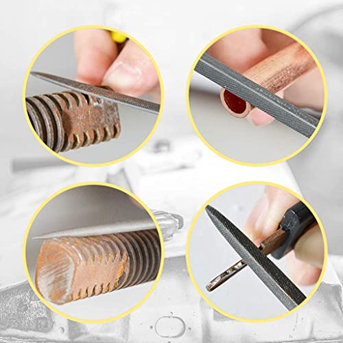 HASTHIP® 20PCS File Tools Set Premium Hardened Drop Forged Alloy Steel Includes Flat Warding Square Triangular Round and Half-Round Files 5mm 180mm