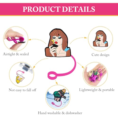 HASTHIP® 18PCS Stanley Straw Cover for Cup 30 40 Oz Taylor Swift Creative Topper Gift for Fans Cute Accessories