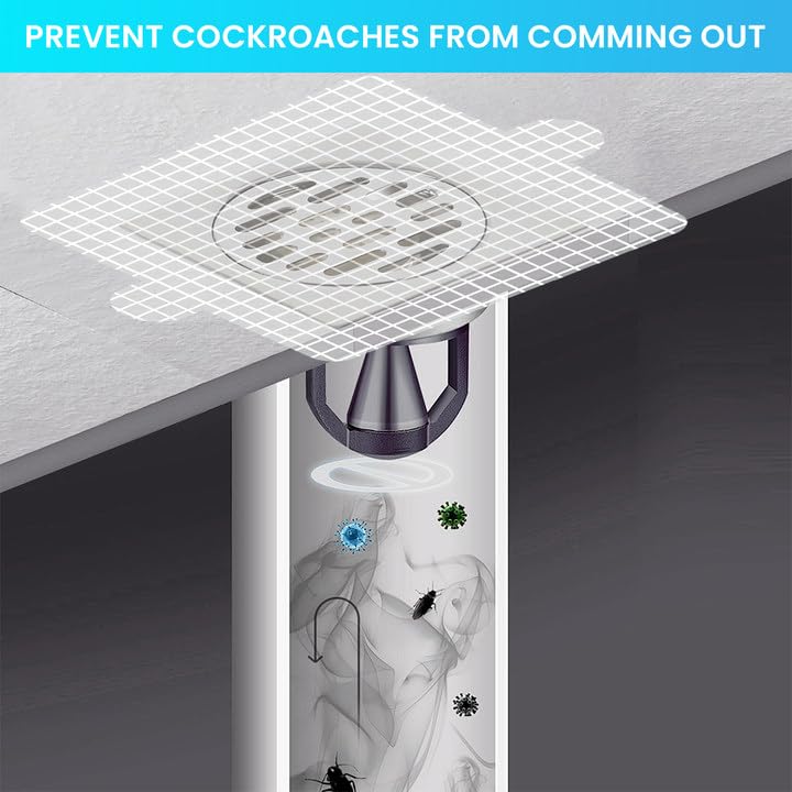 HASTHIP Disposable Shower Drain Hair Catcher for Bathroom and Sink | 10Pack 6 x 6 in Mesh Stickers