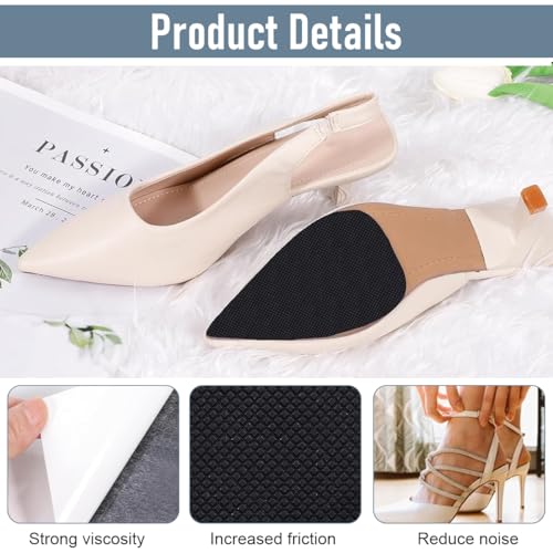 MAYCREATE® 24PCS Non Slip Rubber Shoe Sole for Men Women Self Adhesive Cover Protectors Cuttable Grips Anti Repair Patch for Leather Shoes High Heels