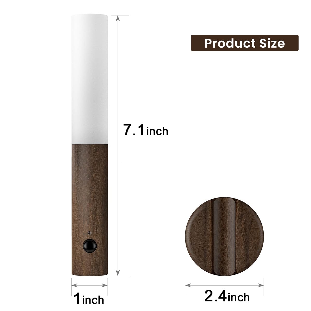 ELEPHANTBOAT USB LED Wall Light for Bedroom and Hallway with 13 ft Motion Sensor | Wooden Bar Design