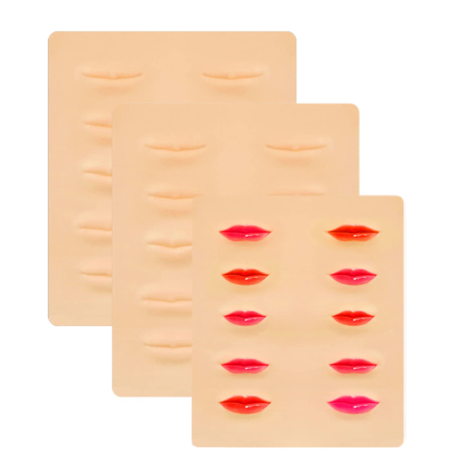 MAYCREATE Tattoo Practice Pad for Lip Tattoo Training with 3D Lip Shapes Silicone Skin 8.46x7.48 in
