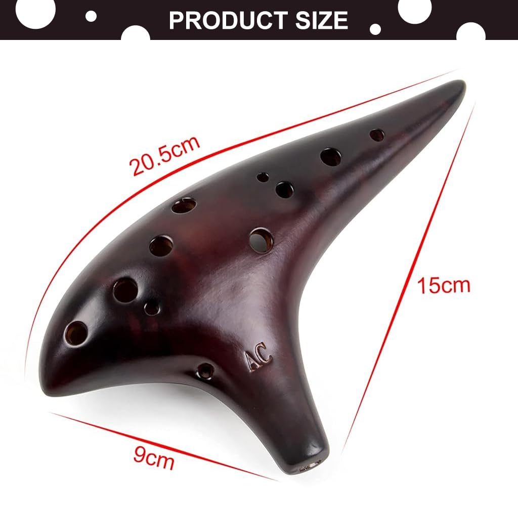 PATPAT Zelda Ocarina 12 Hole Alto C Music Instrument with Triforce Symbol | Ceramic Gift for Fans