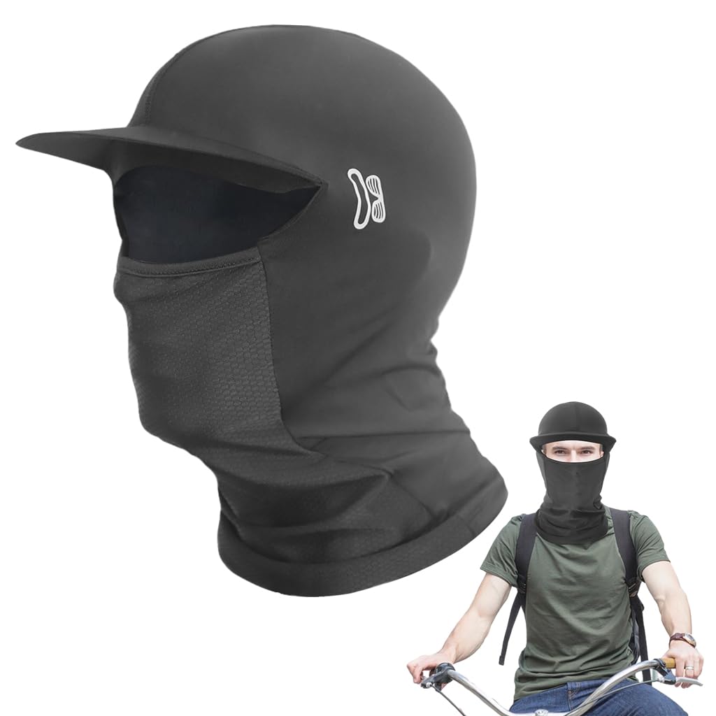 Optifit® Balaclava with Visor Brim, Balaclava for Unisex, UV Protected Breathable Helmet Liner, Sweat Absorbing & Odour Free 4-Way Stretch, Sun & Dust Protection, Full Face Helmet Mask