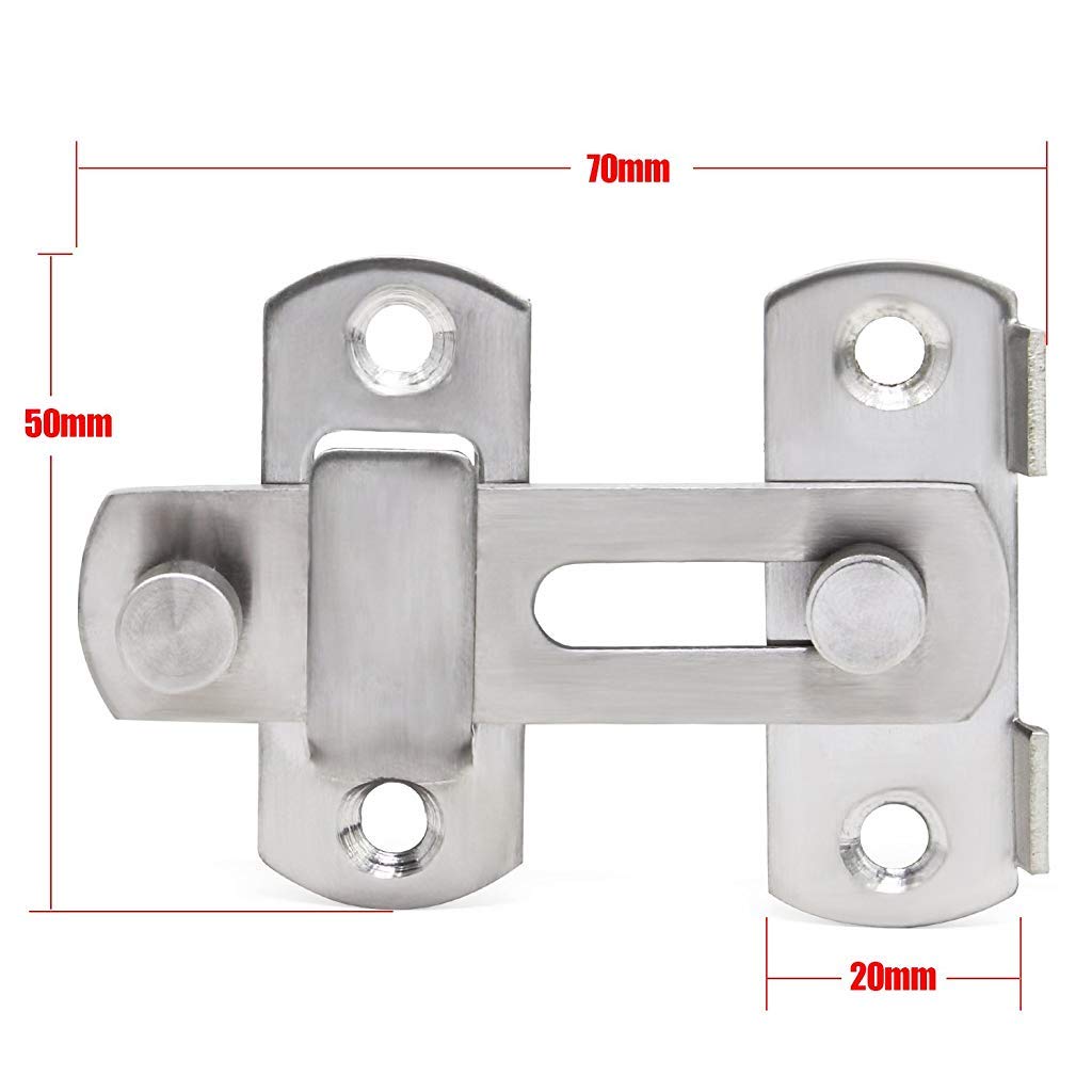 Supvox® Stainless Steel Flip Latch Gate Latches Bar Door Lock (3 Inch) - 2 Pieces