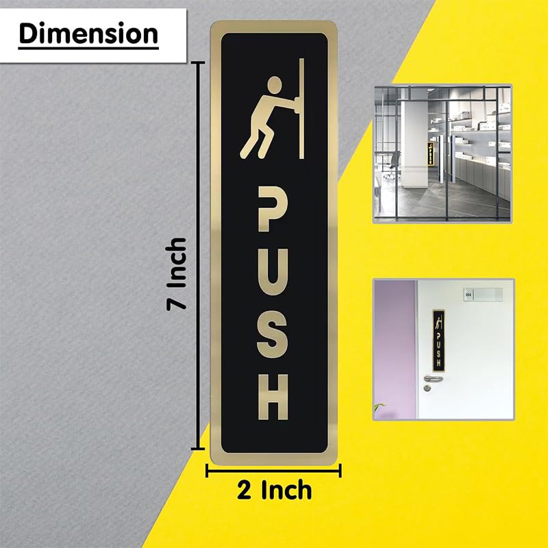 HASTHIP Push Pull Door Sign for Glass Doors featuring 3M Self Adhesive and 6.5 in Acrylic Design