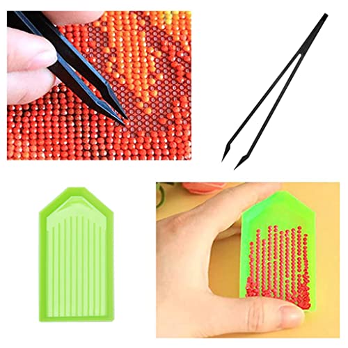 ZIBUYU® Diamond Painting Kit Tool 5D Diamond Art Pen Kit with 6 Diamond Painting Pen 2 Tweezer 10 Glue Clays 4 Diamond Tray 5D Diamond Painting Tool Kits Accessories 22 Pieces X 3