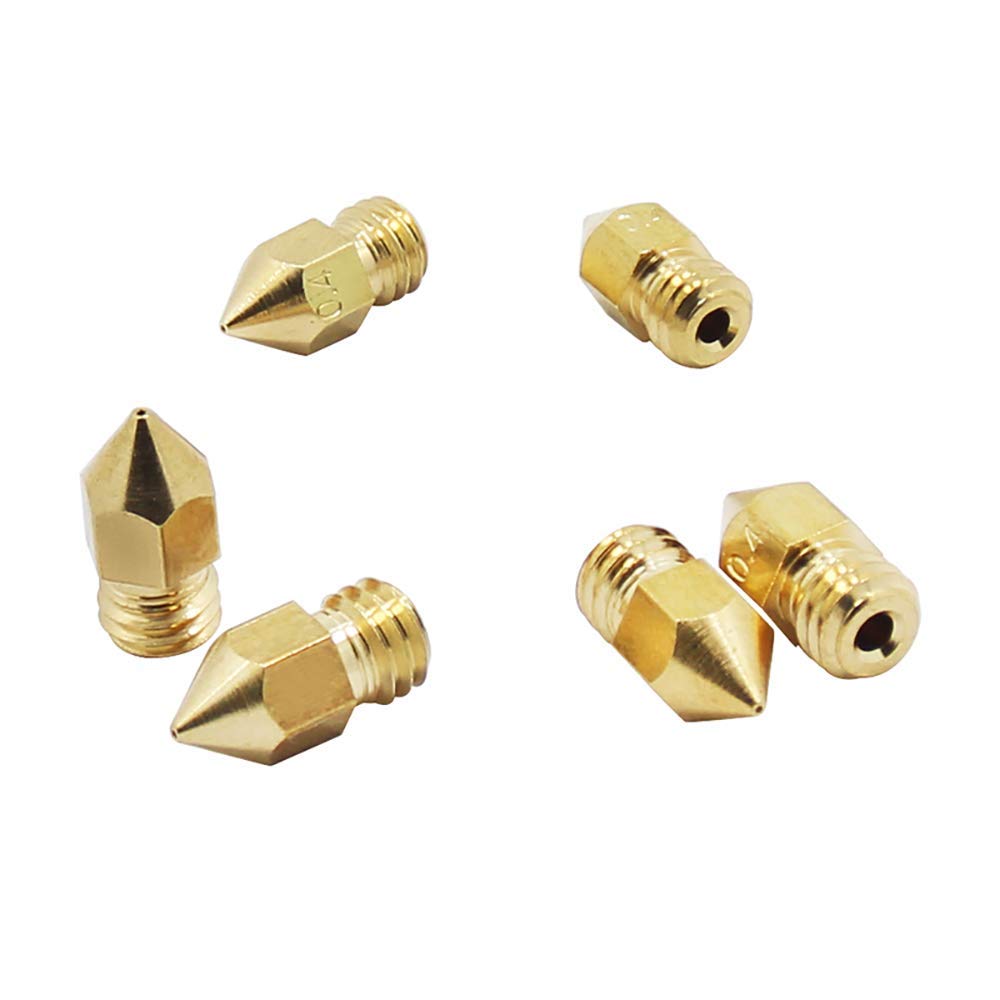 ELEPHANTBOAT 3D Printer Extruder Nozzle Set for MK8 MakerBot and Creality CR-10 with M6 Thread | 22 Pieces in 7 Sizes Brass