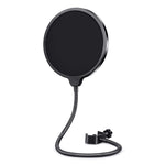 HASTHIP® Black MPF-6 6-Inch Clamp on Microphone Pop Filter Bilayer Recording Spray Guard