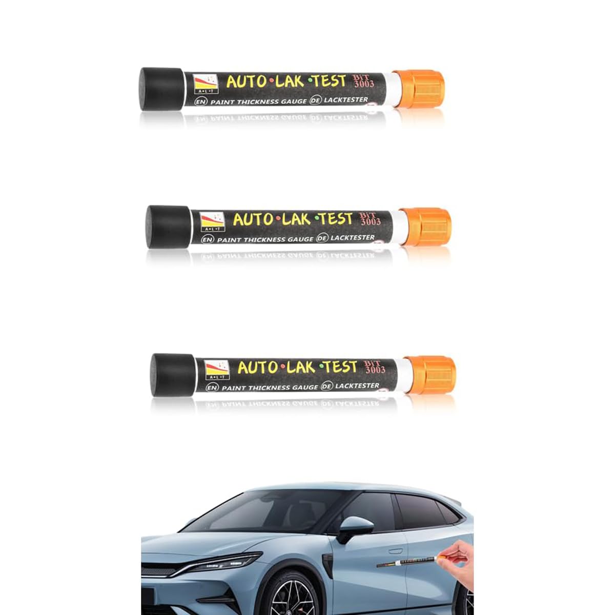 STHIRA Paint Thickness Gauge Pen for Vehicle and Metal Surface Assessment | 3 PCS Magnetic Color-Coded Manual Tool