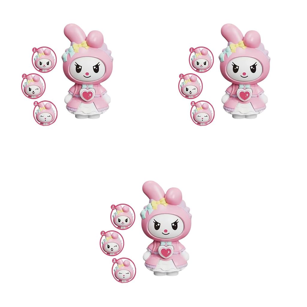 ZIBUYU Kawaii Keychain Charm for Bag and Backpack with 3.8 in PVC Figure | 3 Fun Expressions
