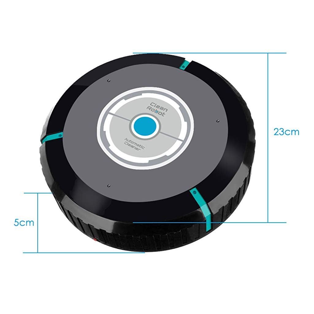 Supvox Home Automatic Vacuum Smart Floor Cleaning Robot Auto Dust Hair Paper Dirt Magic Broom Cleaner/Sweeper (Black)