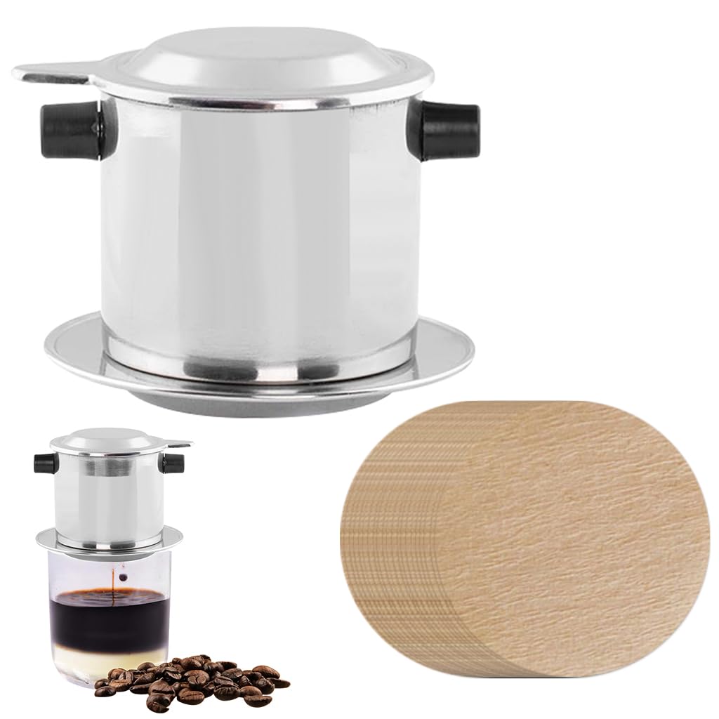 Supvox Vietnamese Coffee Maker Filter for Travel and Office Use with 8 oz Capacity | Stainless Steel Slow Drip Design