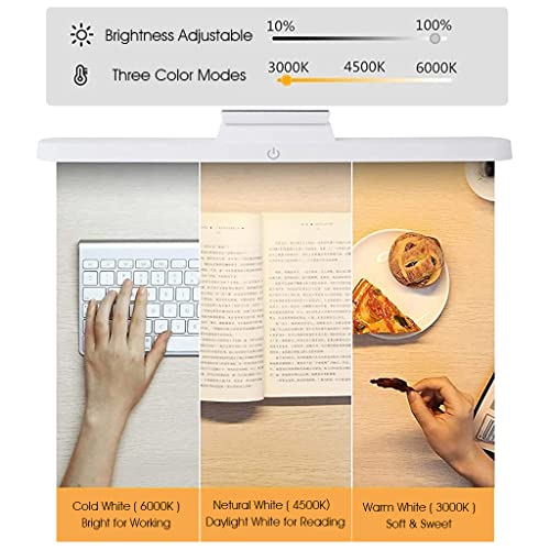 ELEPHANTBOAT® 2000mAh Table Lamp for Study Led Light, Cabinet Lights with Magnet, Eye-protection Study Light, 3 Color LED Light, Touch Button Control Desk Lamp for Wardrobe, Closet