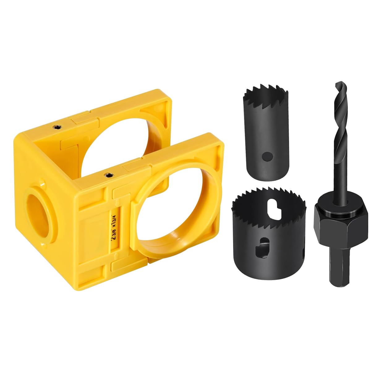 Serplex Impact Drill Attachment for Door Lock Installation with Hole Saw 1-3/8 to 1-3/4 in | Precision Keyhole Guide Kit