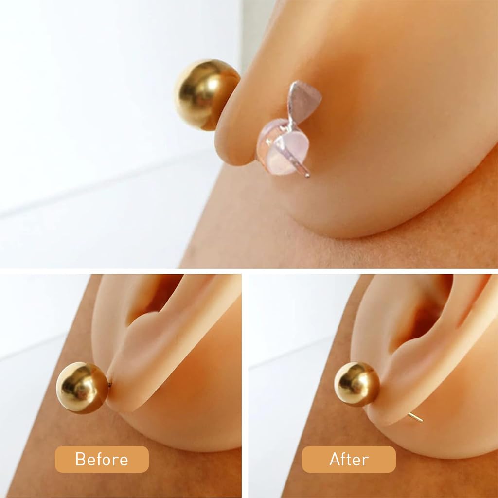 SANNIDHI Earring Supporter for Heavy Earrings with Heart Back Stoppers | 6Pcs Transparent Set