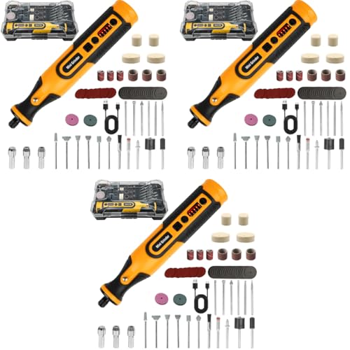 Serplex® Electric Engraving Pen Kit with 174PCS Accessories 7.2V Cordless Drill Machine 5 Variable Speed 8000-28000RPM 1100mAh LED Rechargeable for Wood Stone Metal Jewelry