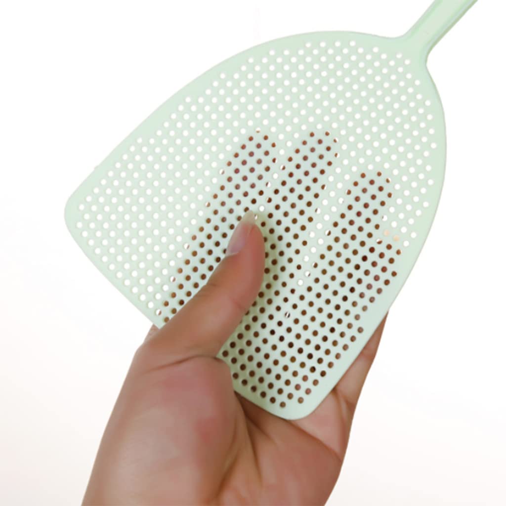 Supvox Fly Swatters for Indoor and Outdoor Use with 17.5 in Long Handle Grid Design | 3 Color PP Plastic Pack