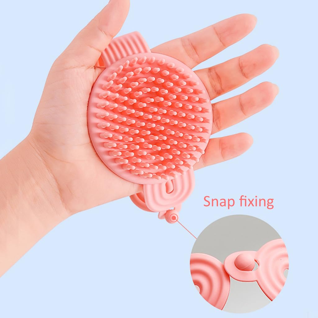 MAYCREATE® Silicone Body Scrubber, 2 in 1 Bath and Shampoo Brush, Soft Silicone Loofah for Sensitive Skin, Double-Sided Body Brush for Men Women, Lathers Well, Gentle Exfoliating