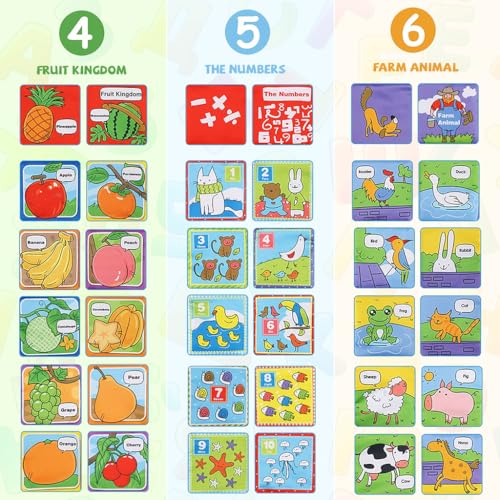 SNOWIE SOFT® 6PCS Cloth Books for Babies 0 to 3 Years Soft Toys Sensory 6-12 Month Non-Toxic Early Education Toy Touch and Feel Crinkle Waterproof Book for Toddler